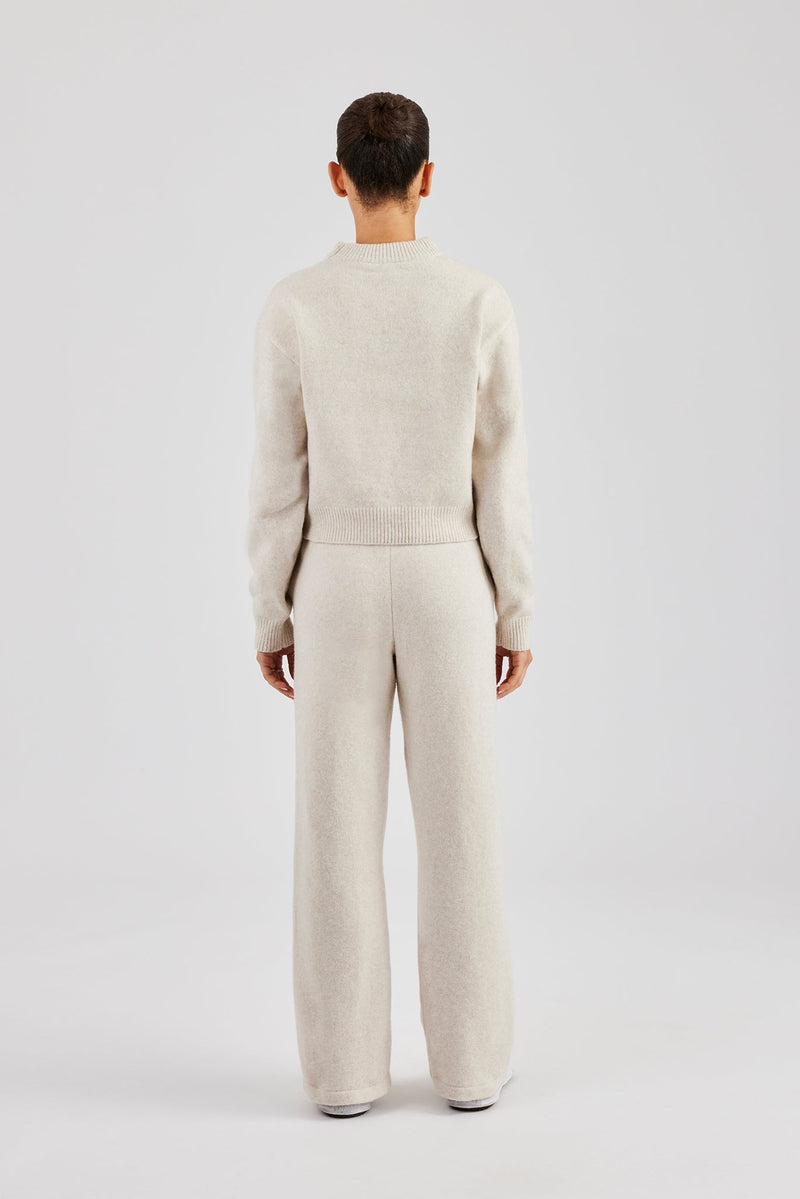 C Knitted Boxy Sweatshirt & Jogger - Oatmeal