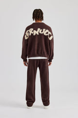 Cernucci Fluffy Intarsia Sweater & C Jogger - Chocolate