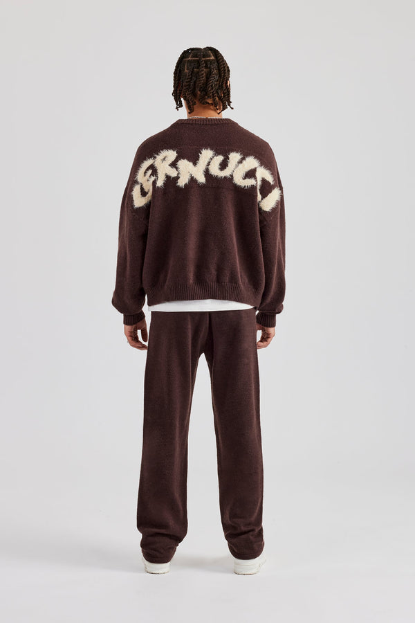 Cernucci Fluffy Intarsia Sweater & C Jogger - Chocolate