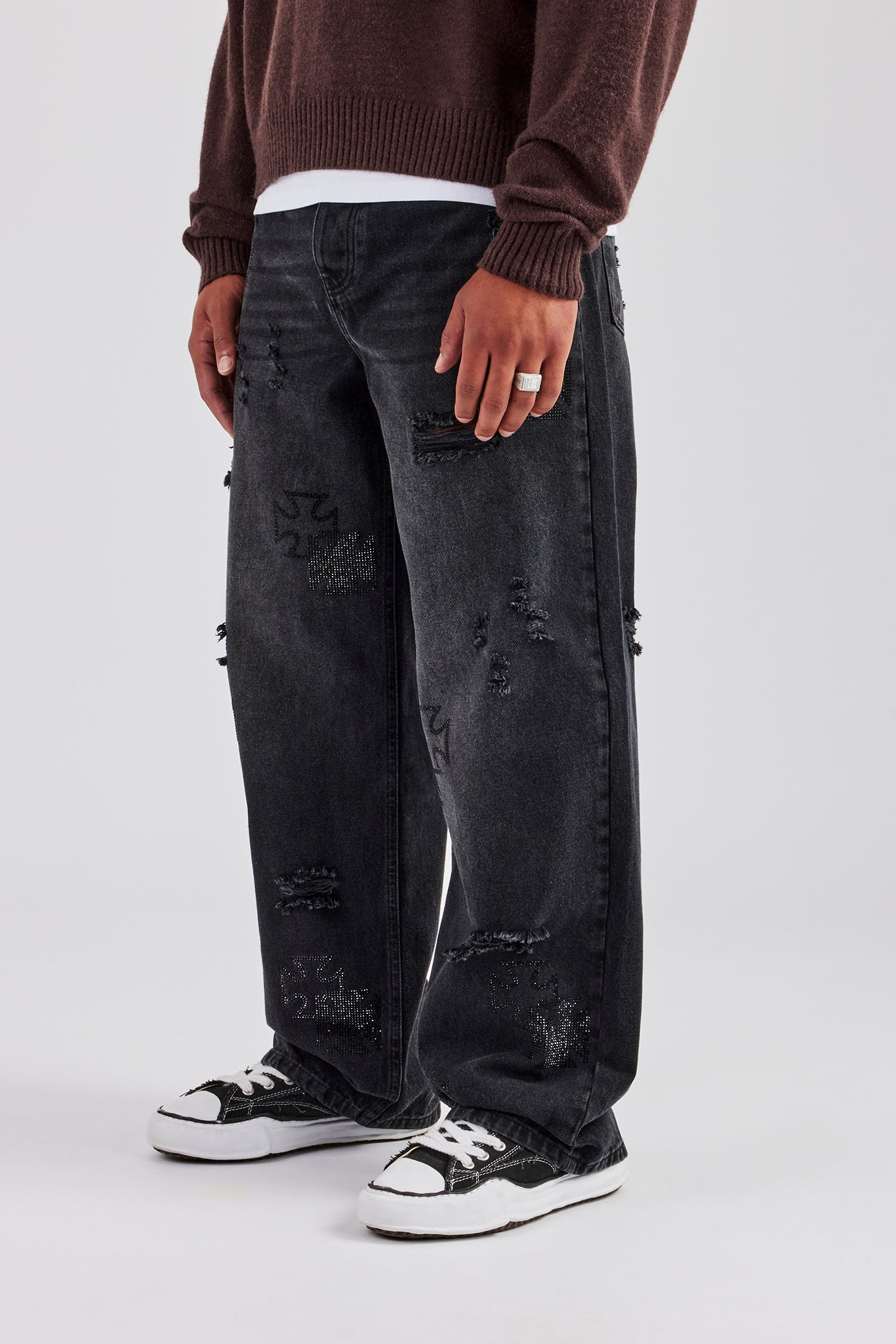 Rhinestone Motif Baggy Jean | Mens Denim | Shop Denim Jeans at