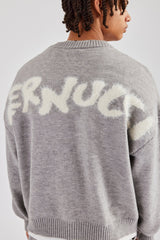 Cernucci Fluffy Intarsia Sweater - Grey