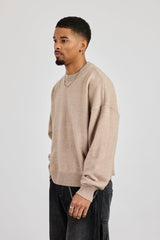 Cernucci Fluffy Intarsia Sweater - Taupe