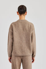 Seam Detail Knitted Sweatshirt - Brown