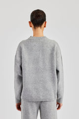 Seam Detail Knitted Sweatshirt - Grey