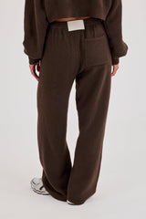 Cernucci Knitted Logo Wide Leg Jogger - Chocolate
