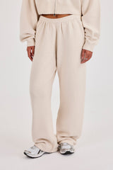 Cernucci Knitted Logo Wide Leg Jogger - Oatmeal