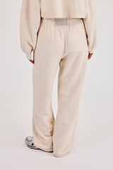Cernucci Knitted Logo Wide Leg Jogger - Oatmeal