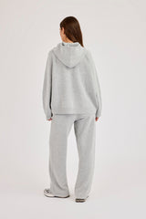 Cernucci Knitted Logo Oversized Hoodie & Wide Leg Jogger - Grey