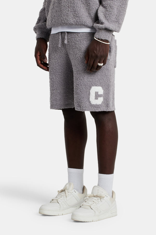 Textured Knitted Short - Grey
