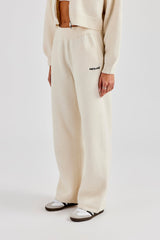 Knitted Wide Leg Jogger - Ecru