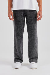 Acid Wash Knitted Jogger - Charcoal