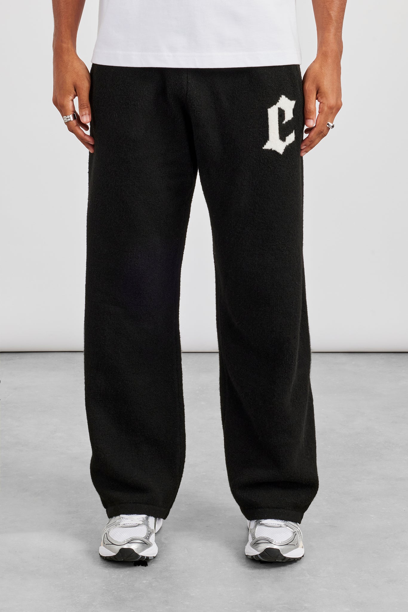 Mens C Knitted Jogger - Black