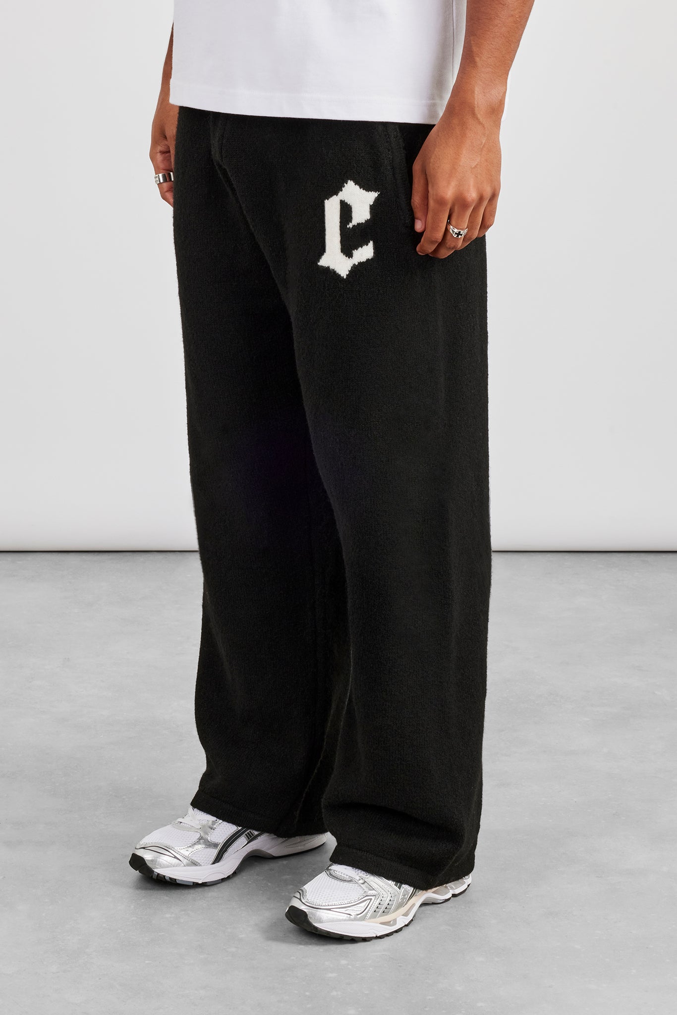 Mens C Knitted Jogger - Black
