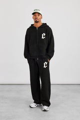 Mens C Knitted Jogger - Black