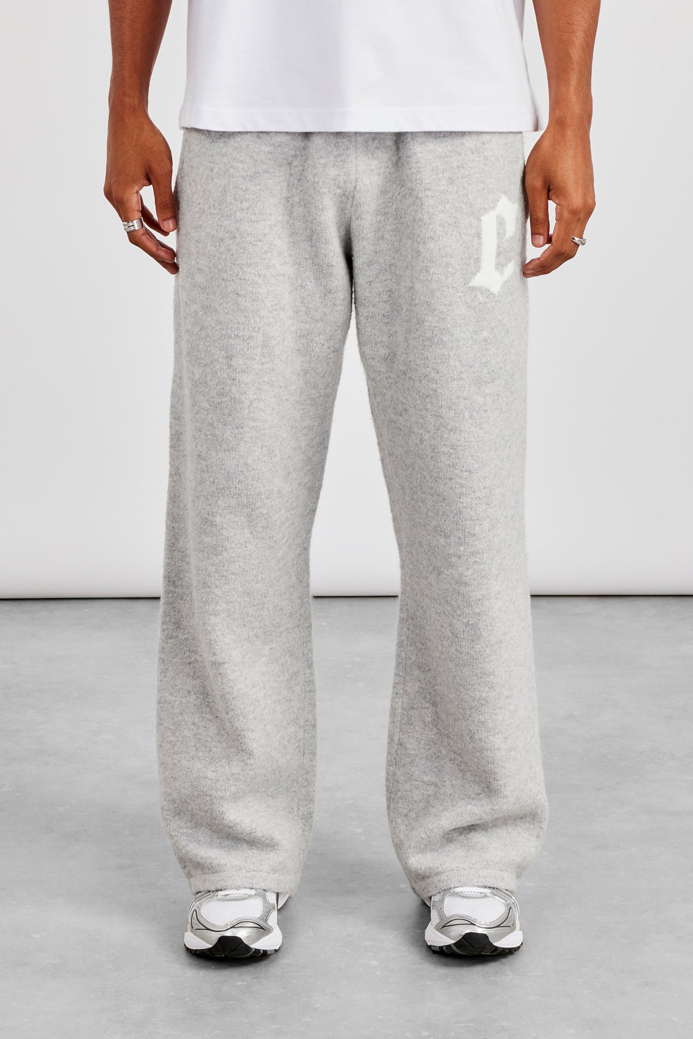 Mens C Knitted Jogger - Grey