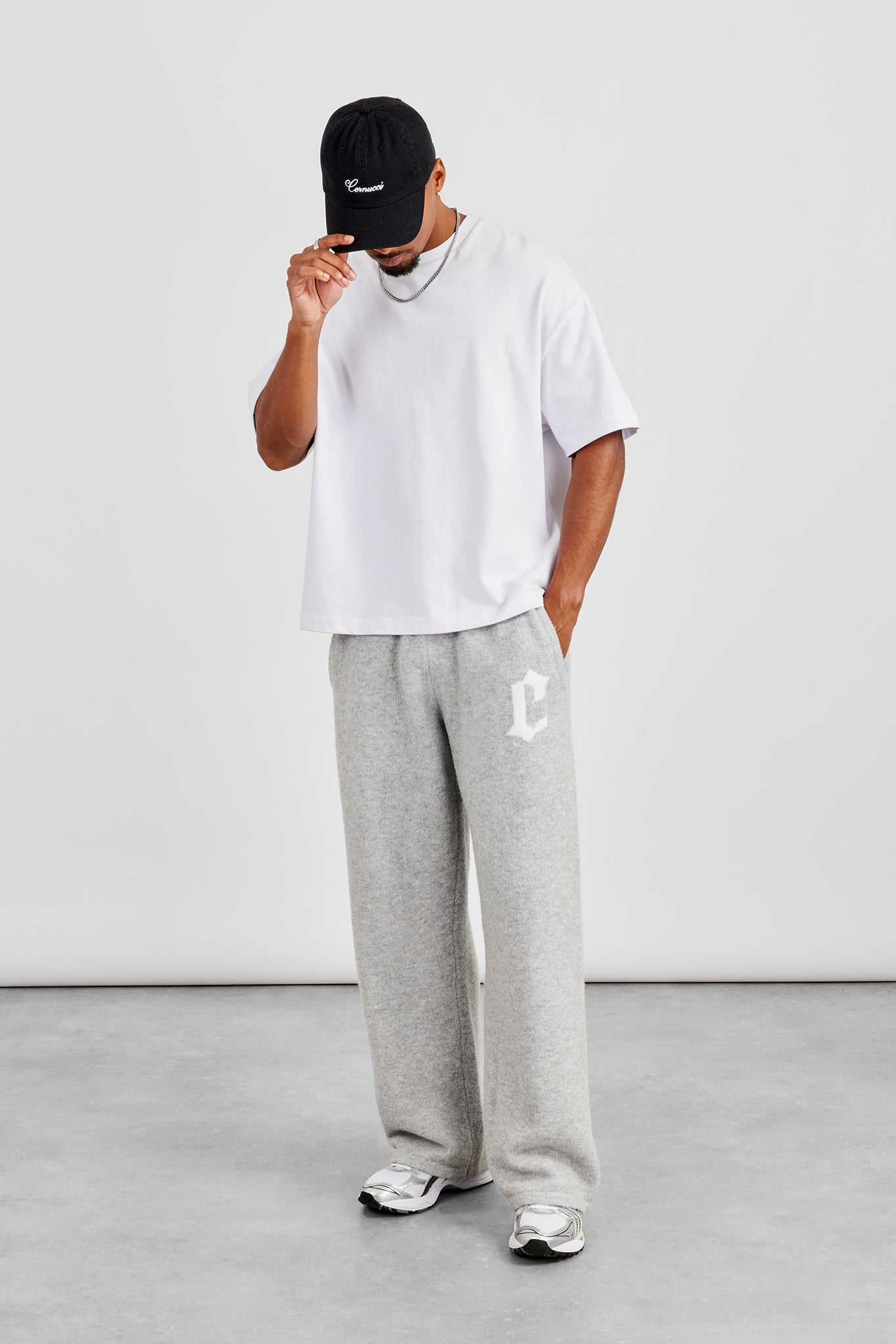 Mens C Knitted Jogger - Grey