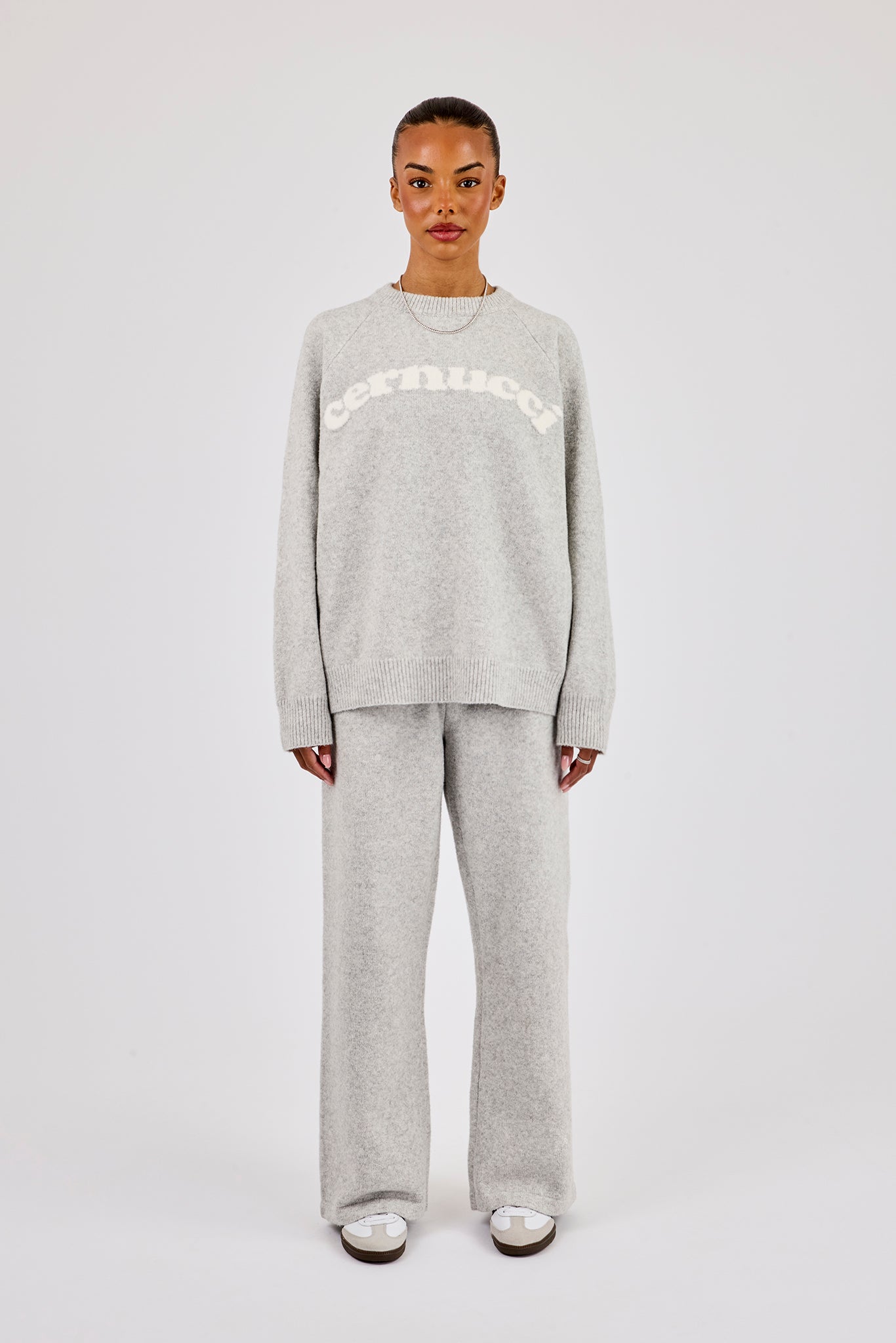 Knit Logo Sweat & Jogger - Grey