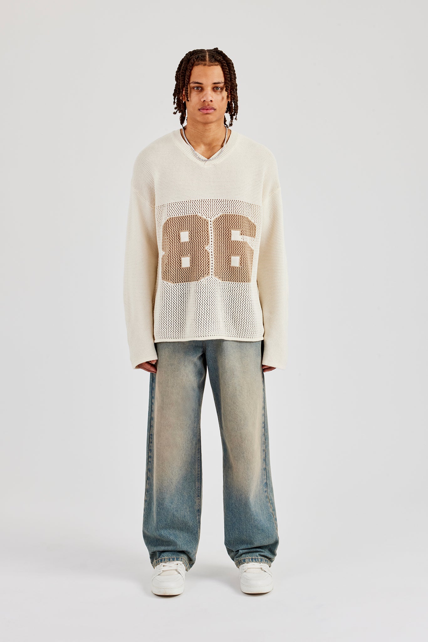 Long Sleeve 86 Knit Varsity - Ecru