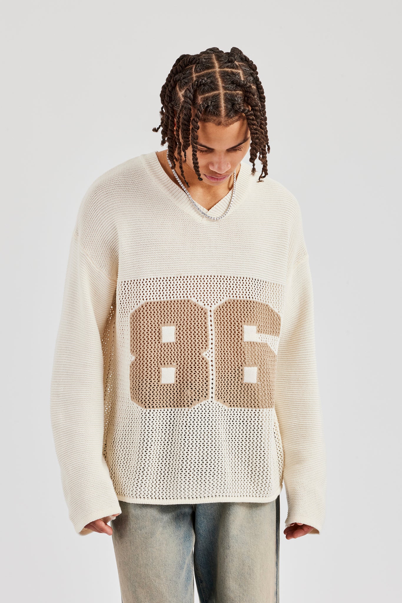 Long Sleeve 86 Knit Varsity - Ecru