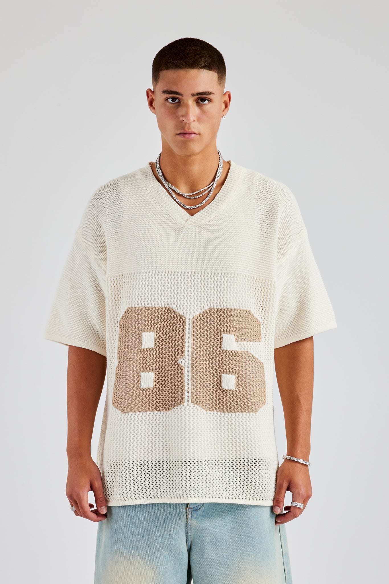 Oversized Varsity Knitted Top