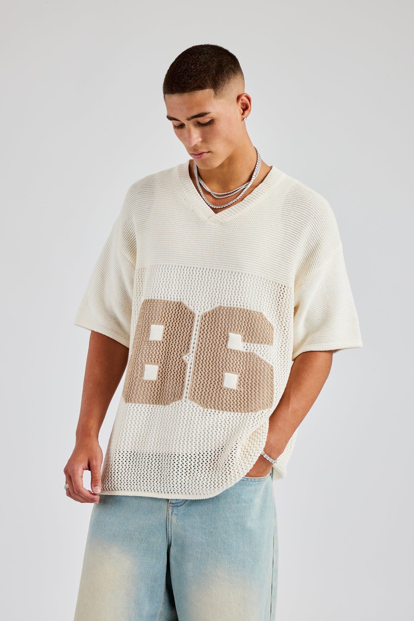 Oversized Varsity Knitted Top