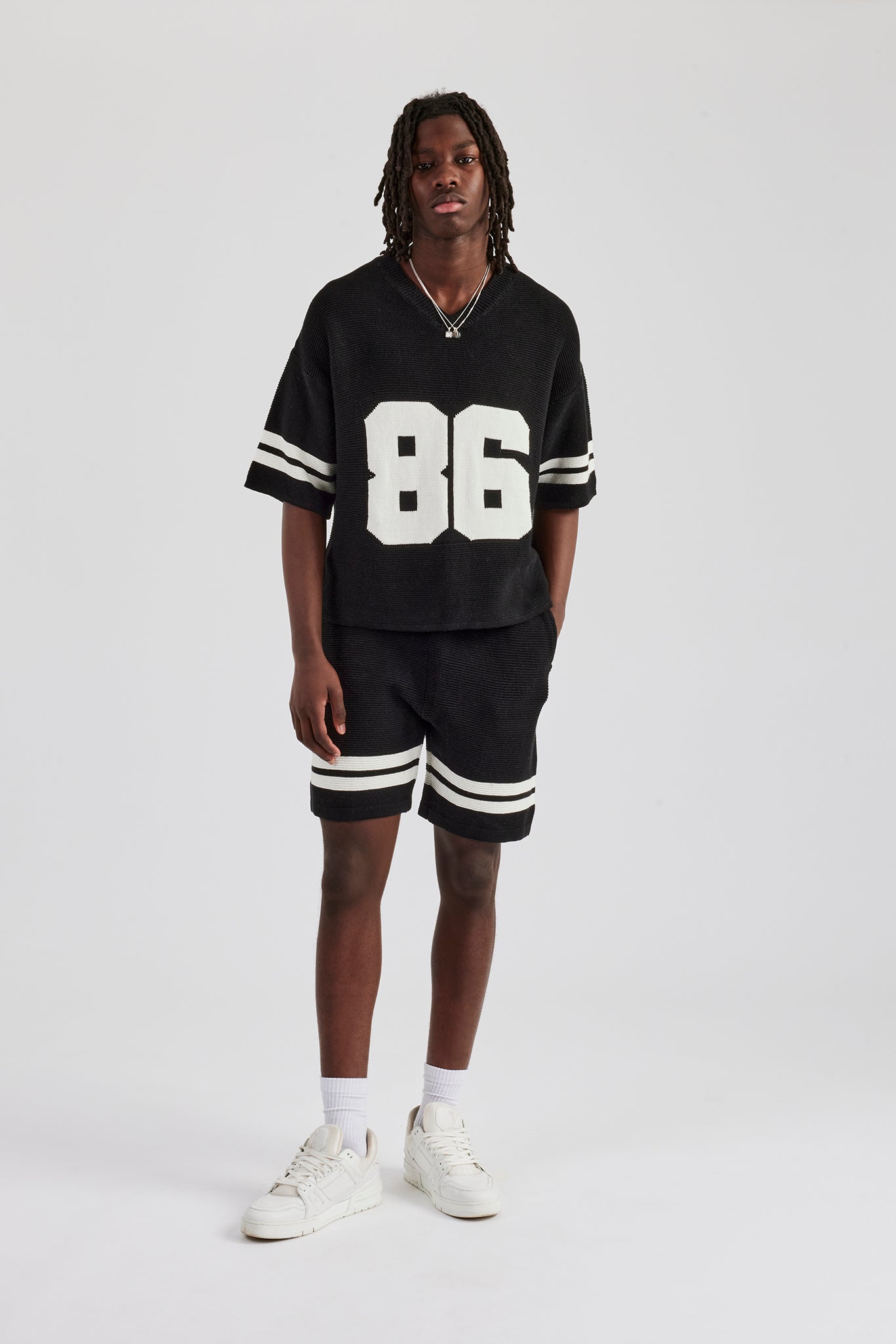 Oversized Boxy Knitted Jersey - Black | Mens Knitwear | Shop