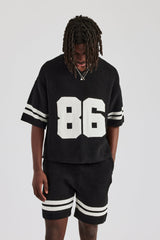 Oversized Boxy Knitted Jersey - Black