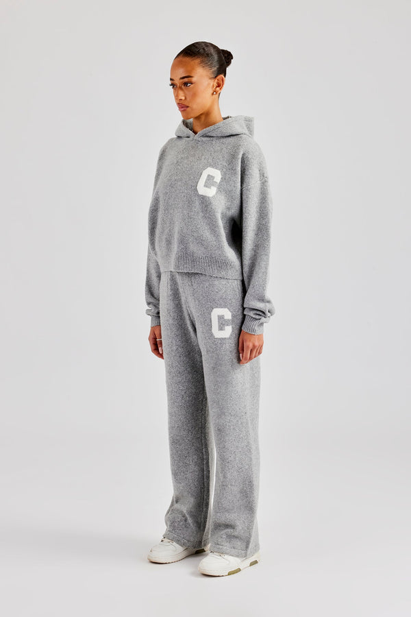 C Knitted Hooded Tracksuit - Grey