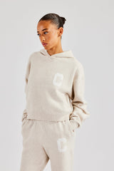 C Knitted Hoodie - Oatmeal