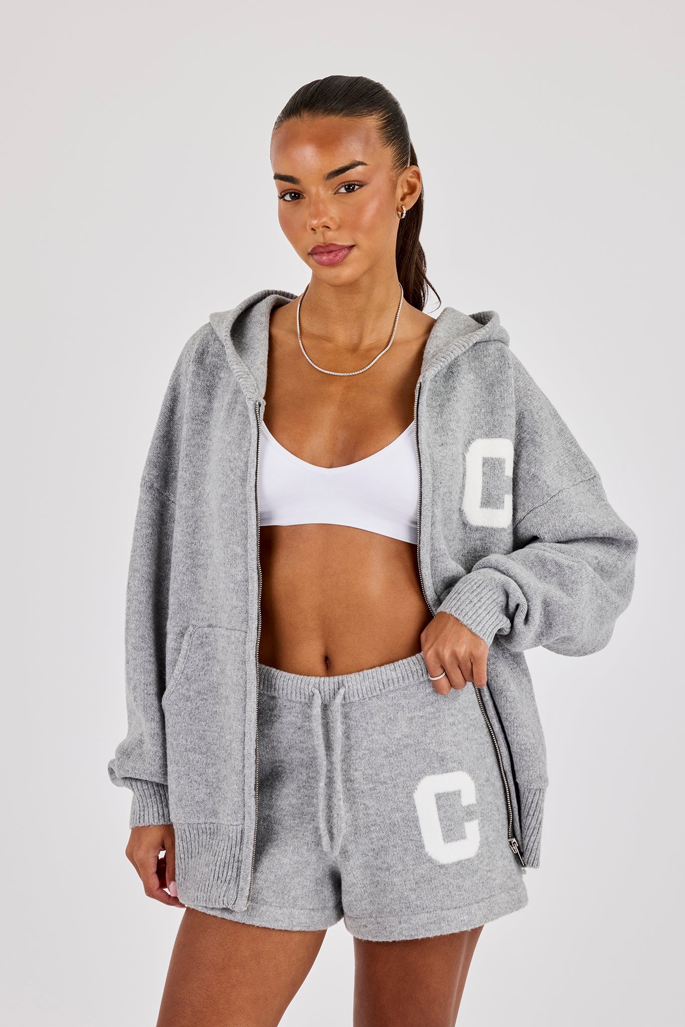 Knitted C Short - Grey
