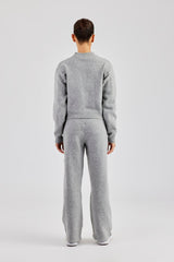 C Knitted Boxy Sweatshirt & Jogger - Grey