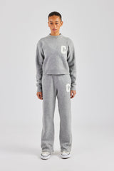 C Knitted Boxy Sweatshirt & Jogger - Grey