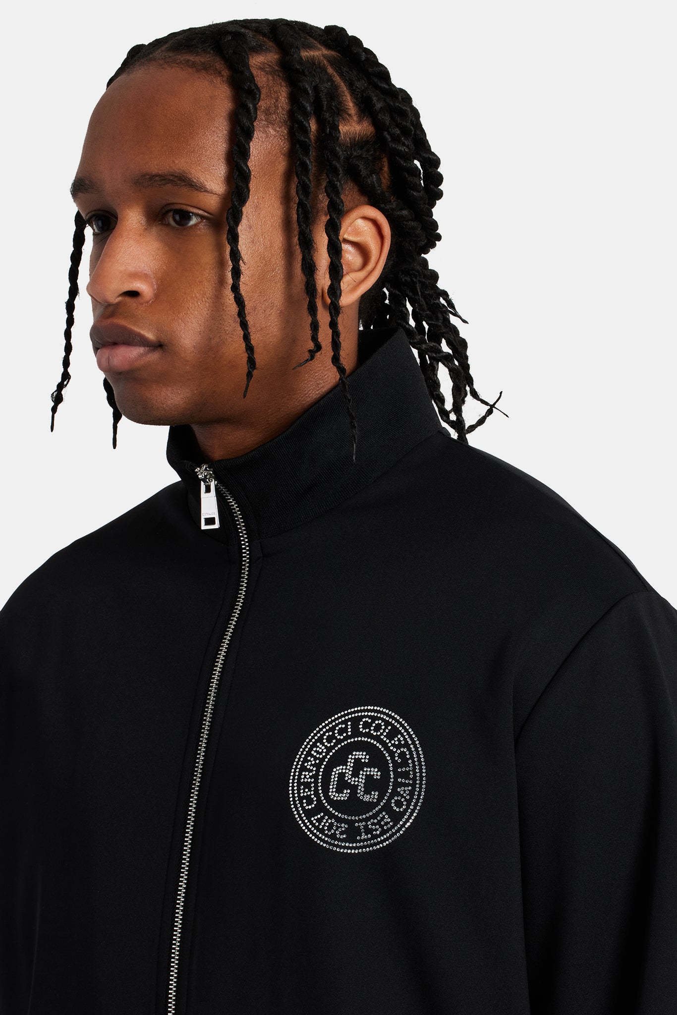 Men Rhinestone Track Suits Rhinestone Crest Tracksuit - Black | Mens Sets | Shop Tracksuits at ...
