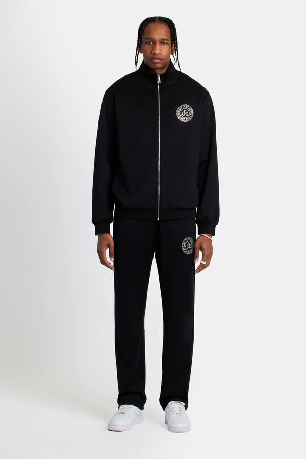 Rhinestone Crest Tracksuit - Black