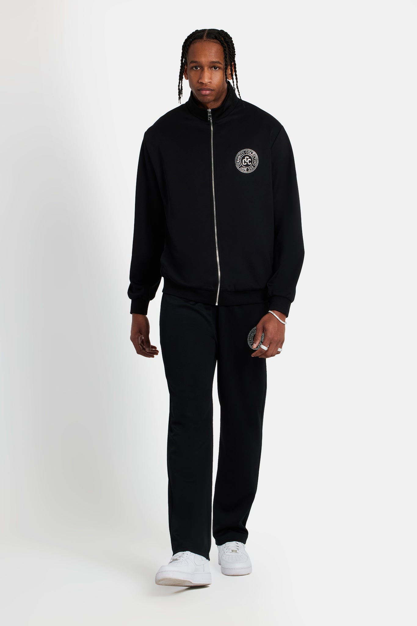 Men Rhinestone Track Suits Rhinestone Crest Tracksuit - Black | Mens Sets | Shop Tracksuits at ...