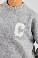 C Knitted Sweatshirt - Grey