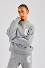 C Knitted Sweatshirt - Grey