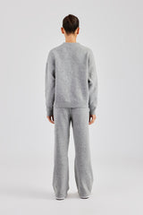 Knitted Sweatshirt Tracksuit - Grey