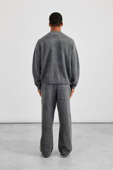 Knitted Bomber Jacket & Relaxed Jogger - Grey