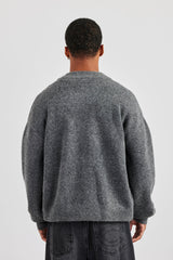Knitted Bomber Jacket - Grey
