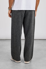 Relaxed Knitted Intarsia Jogger - Charcoal