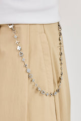 Barrel Leg Trouser & 10mm Cernucci Motif Jean Chain - Beige