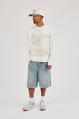 Motel Duo Graphic Long Sleeve T-Shirt - Off White