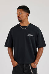 Cernucci Bubble Puff Print Boxy T-Shirt - Black