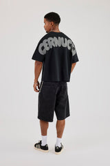 Cernucci Bubble Puff Print Boxy T-Shirt - Black