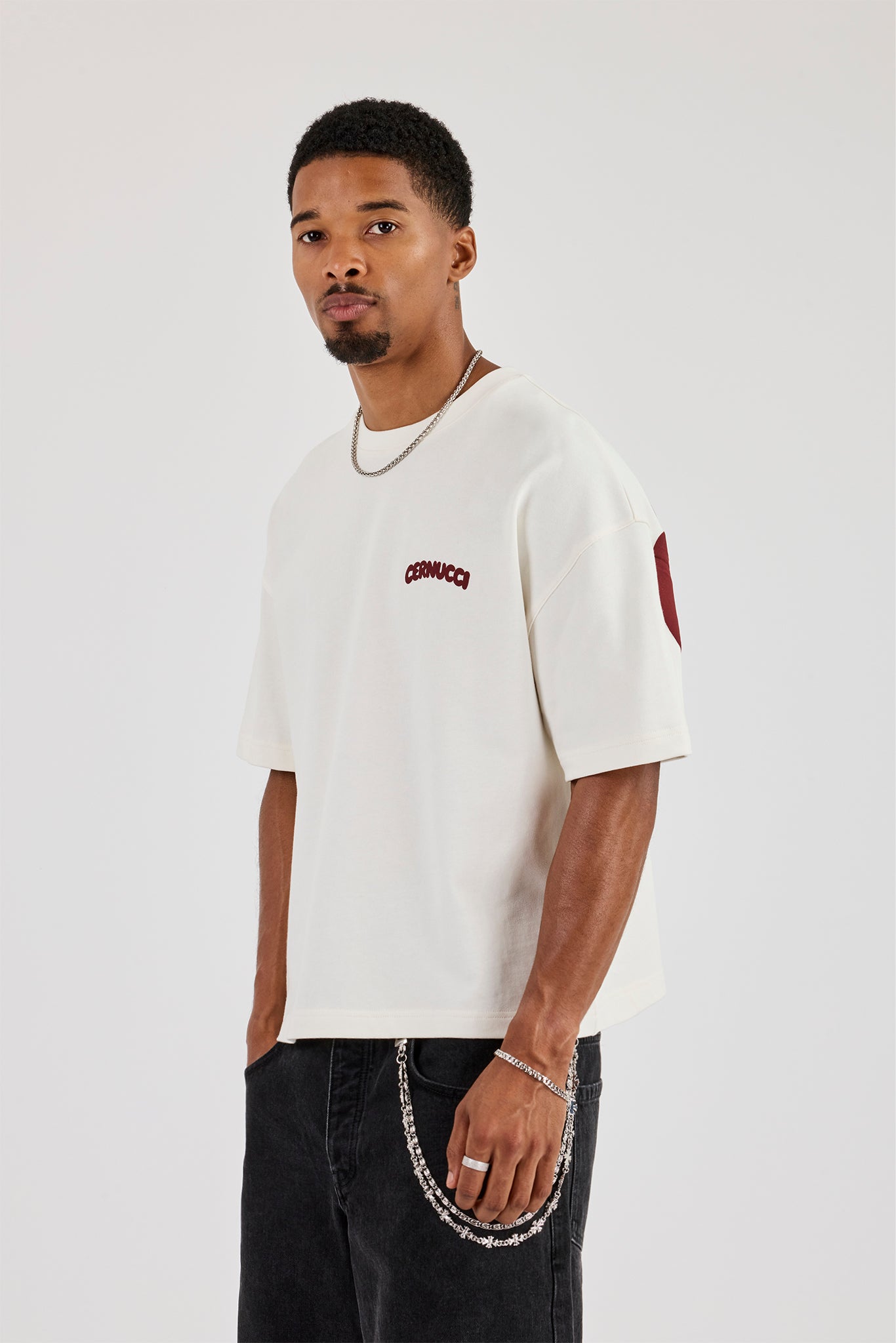 Cernucci Bubble Puff Print Boxy T-Shirt - Off White