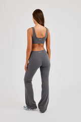 Classic Scoop Neck Bralet & Flared Pant - Grey