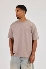 Rua Da Lapa Graphic Slub T-Shirt - Taupe