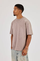 Rua Da Lapa Graphic Slub T-Shirt - Taupe