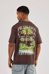 Washed Palm Graphic T-Shirt - Chocolate